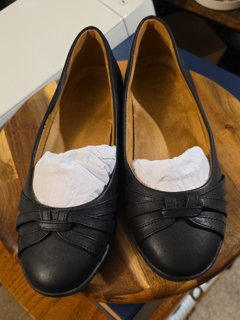 Dream Pairs Black Slip-On Knot Accent Ballet Flats